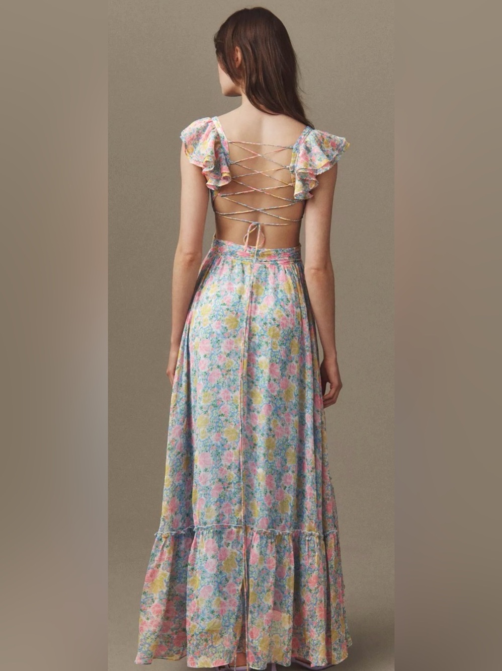 Astr The Label Pastel Floral Maxi Dress in Pink, Yellow & Blue - Picture 3 of 7